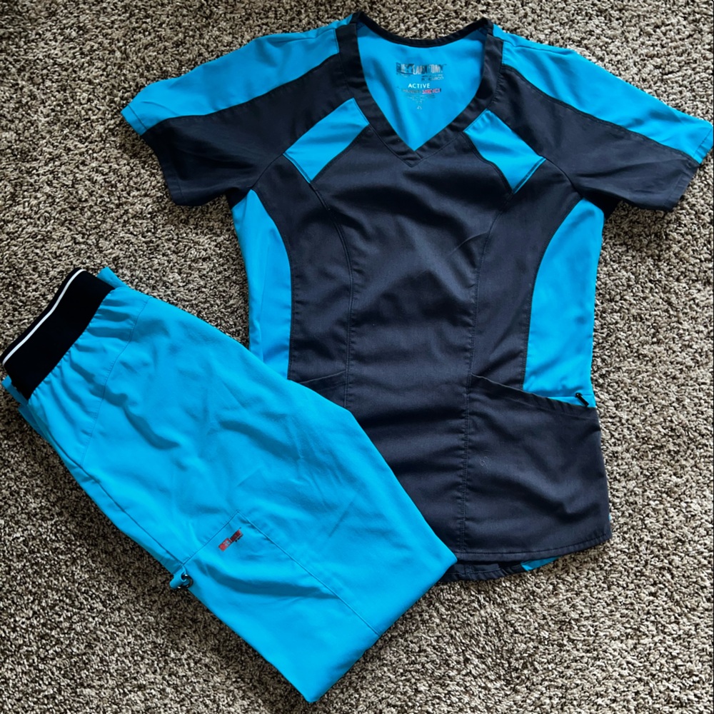 Teal Blue Greys Anatomy size XS scrubs